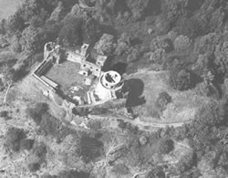 Aerial view of Dinefwr castle